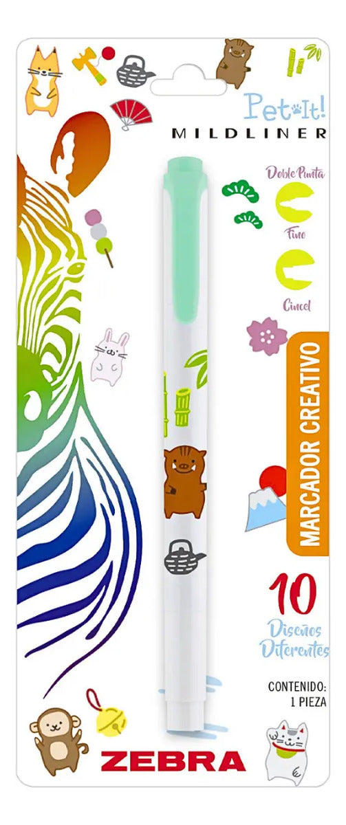 Marcador Mildliner Pet It Zebra Doble Punta Pastel