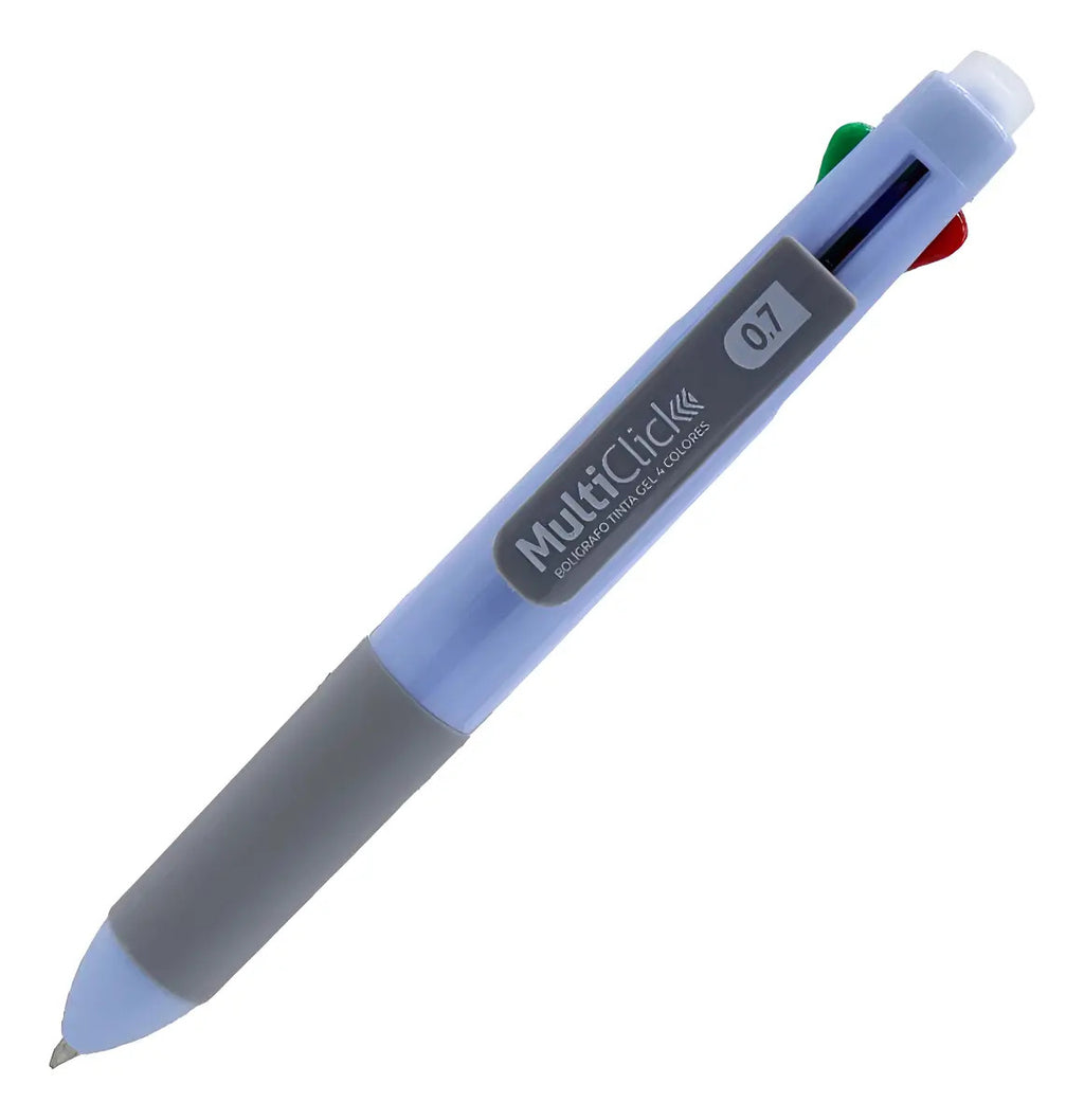 Bolígrafo Adetec Multiclick 4 Colores Tinta Borrable Azul Acero 0.7mm