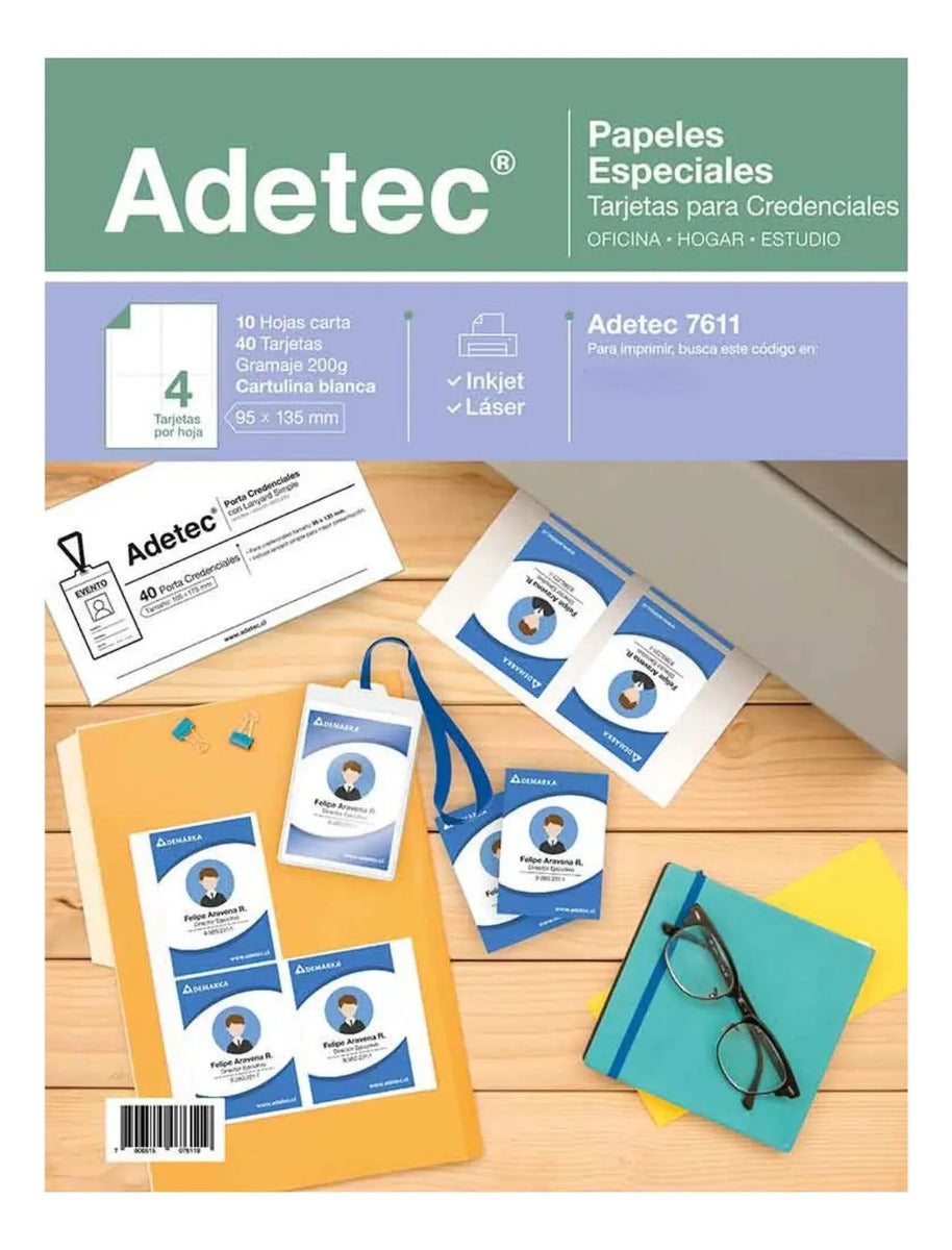 Set De 40 Porta Credenciales + Tarjetas Credencial 95x135mm