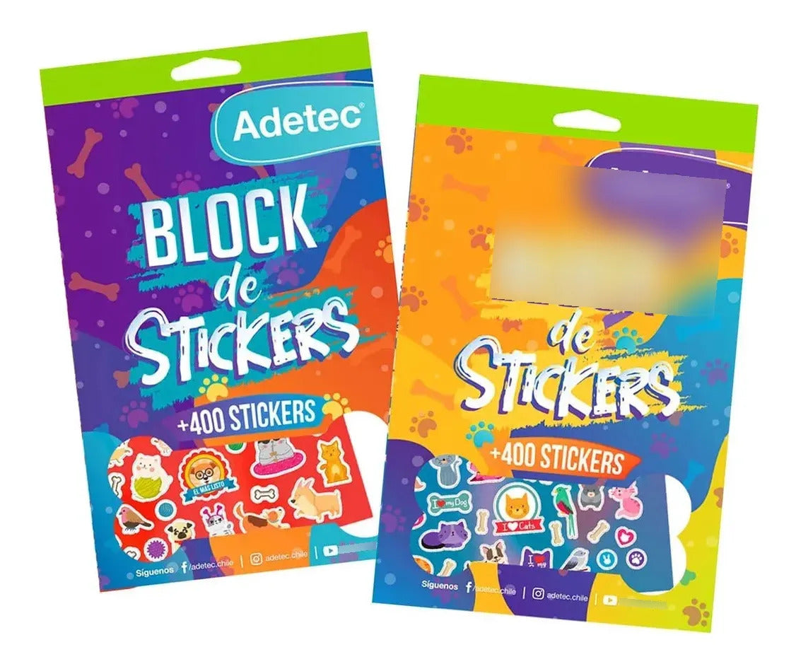 Pack 3 Blocks Stickers Animales y Mascotas Adetec