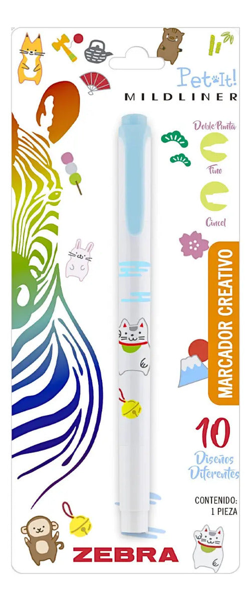 Marcador Mildliner Pet It Zebra Doble Punta Pastel