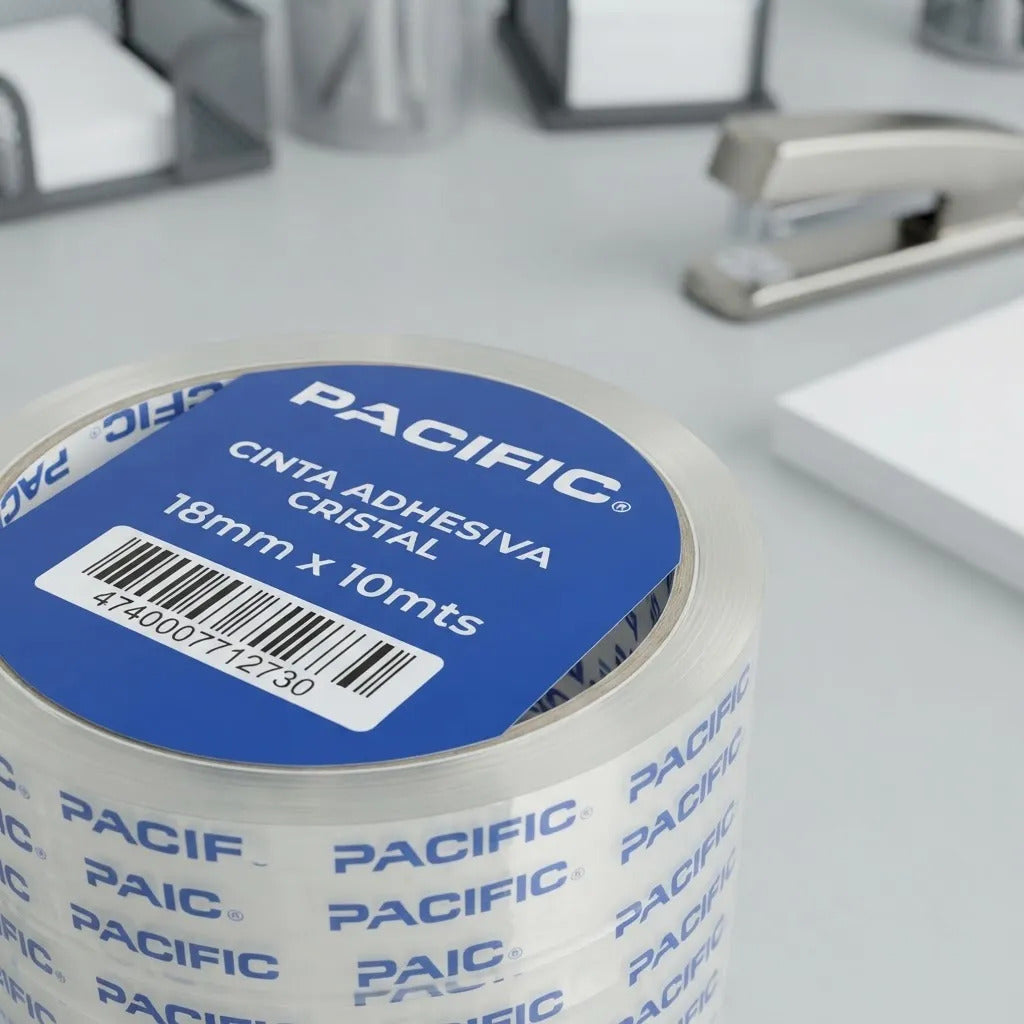 Cinta Adhesiva Cristal Pacific 18mm x10m Pack x10