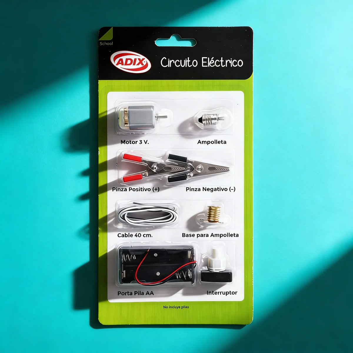 Kit Circuito Eléctrico Con Motor Didáctico Para Manualidades Escolares 8pza