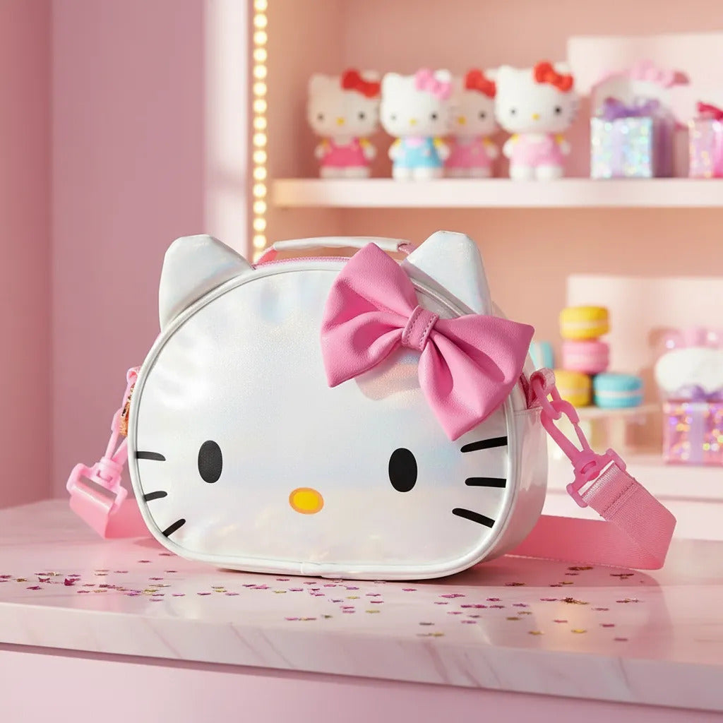 Bolso Cartera Hello Kitty Tornasol Brillo Kawaii