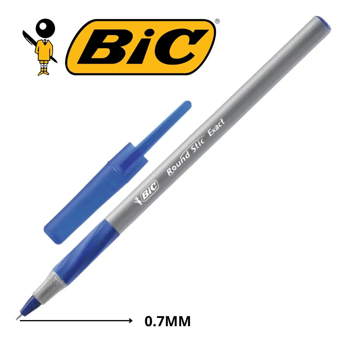 Lápiz Pasta Bic Round Stic Pack 4 Azules