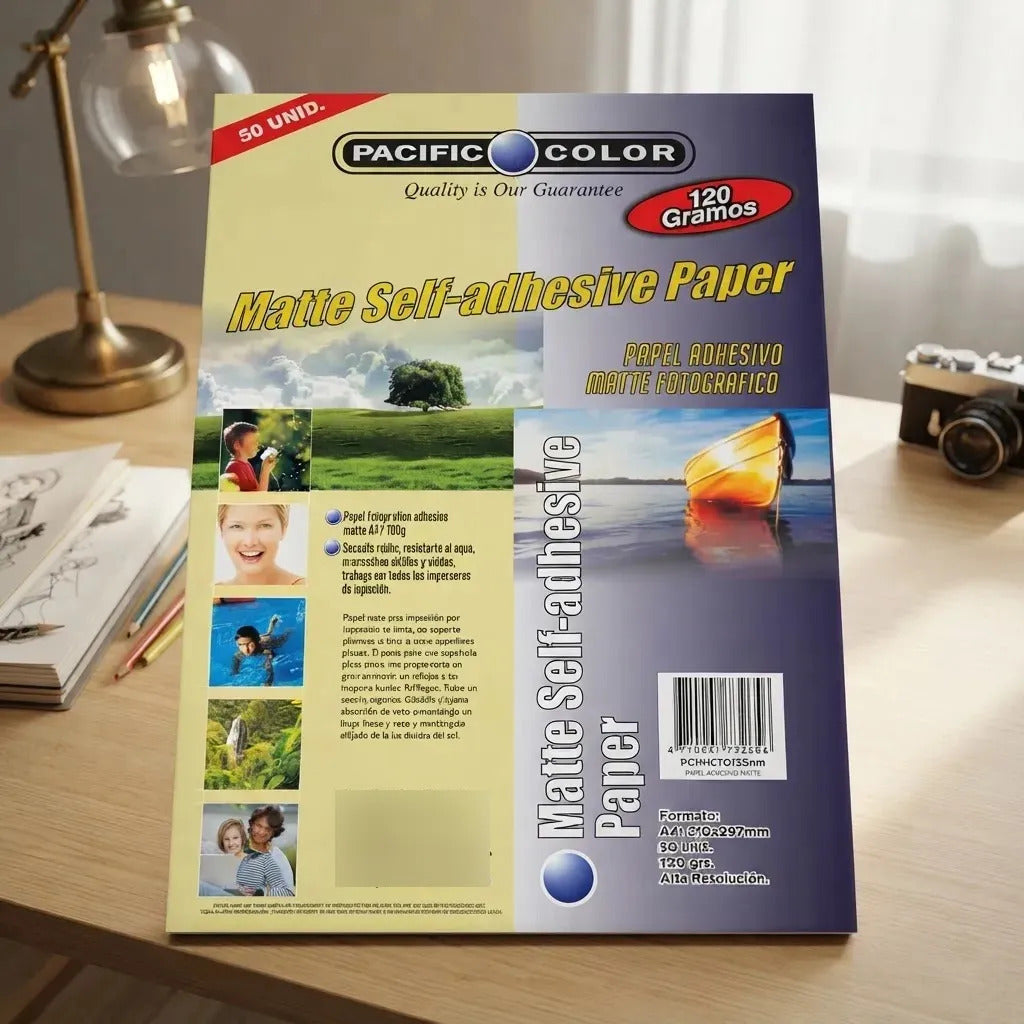 Papel Fotográfico Adhesivo Mate 120g A4 X 50h Pacific Color