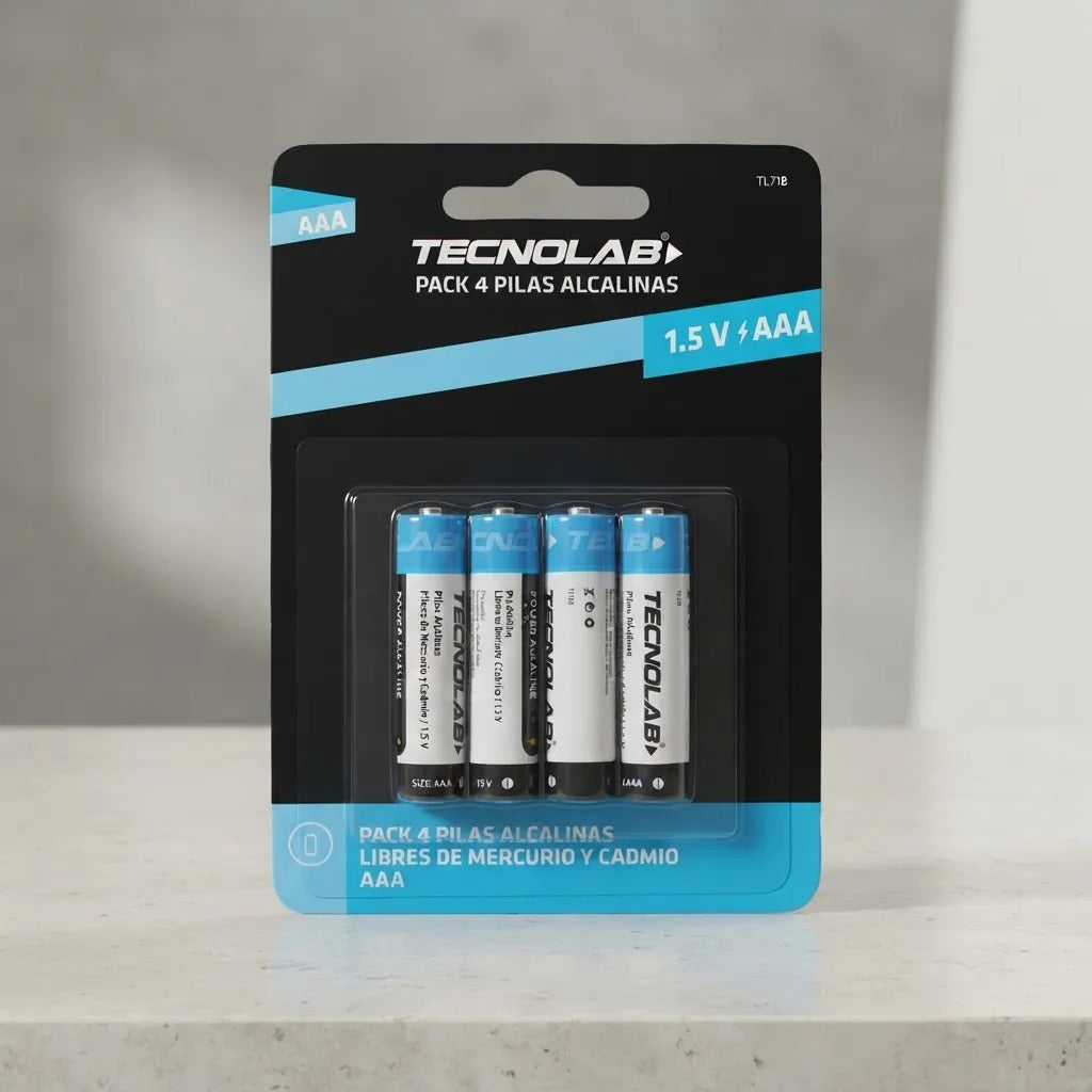 Pack 4 Pilas Tecnolab Alcalinas Aaa 1200 Mah