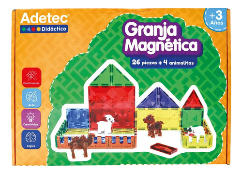Bloques Magnéticos Granja 30 Piezas, Juego Didáctico Adetec