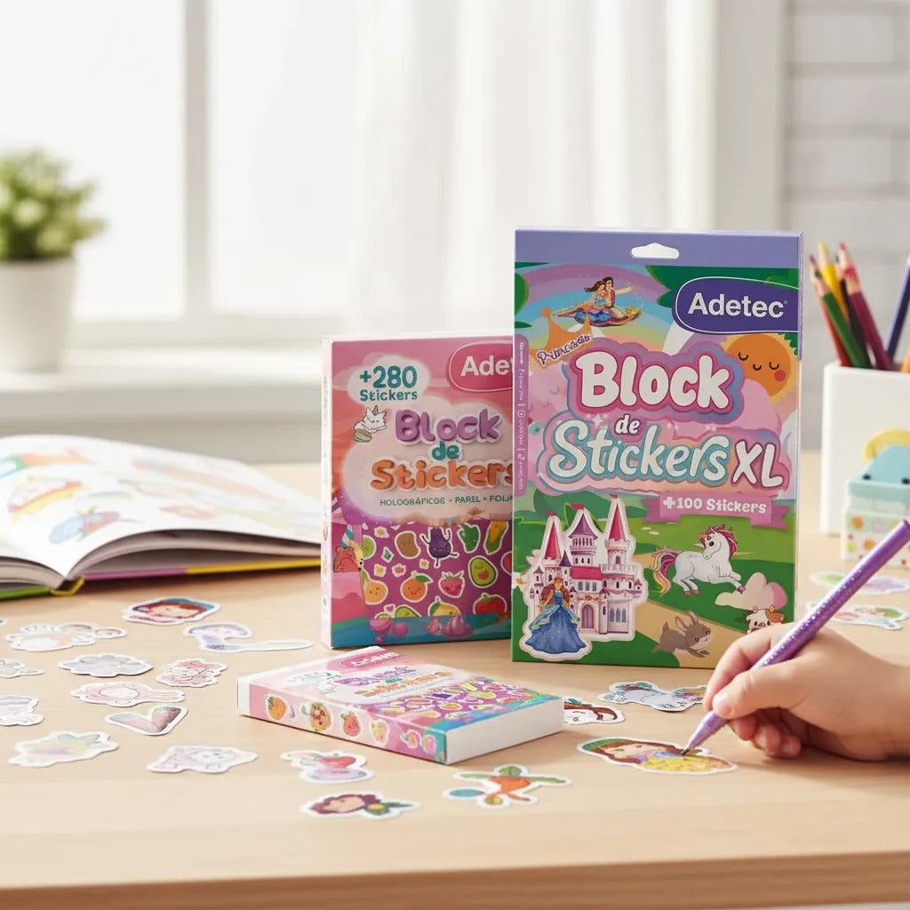 Pack 3 Blocks Stickers Niñas, Kawaii y Princesas Adetec