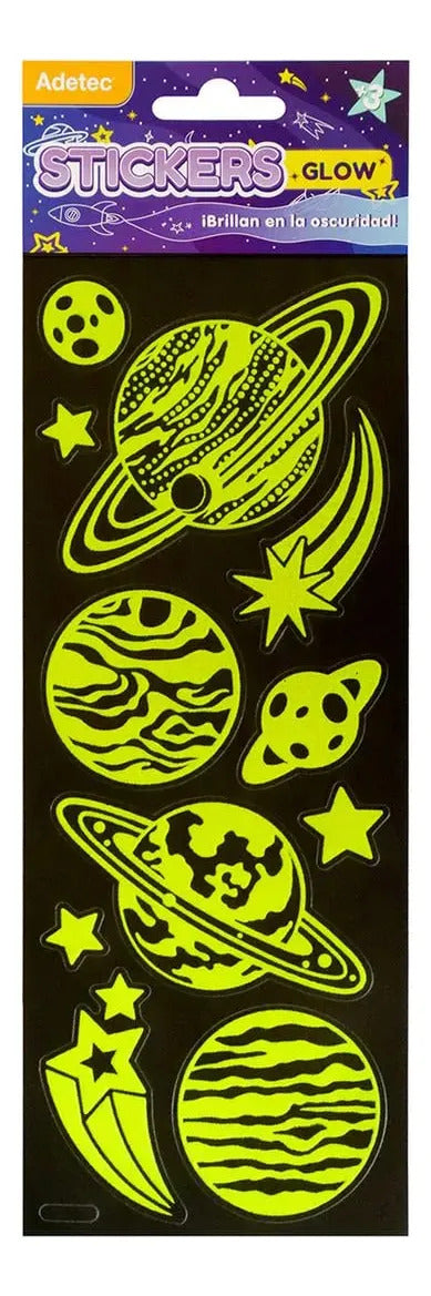 Stickers Brilla en la Oscuridad Adetec Surtido