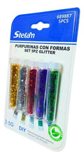 Purpurina con Formas de Estrella Pack x5