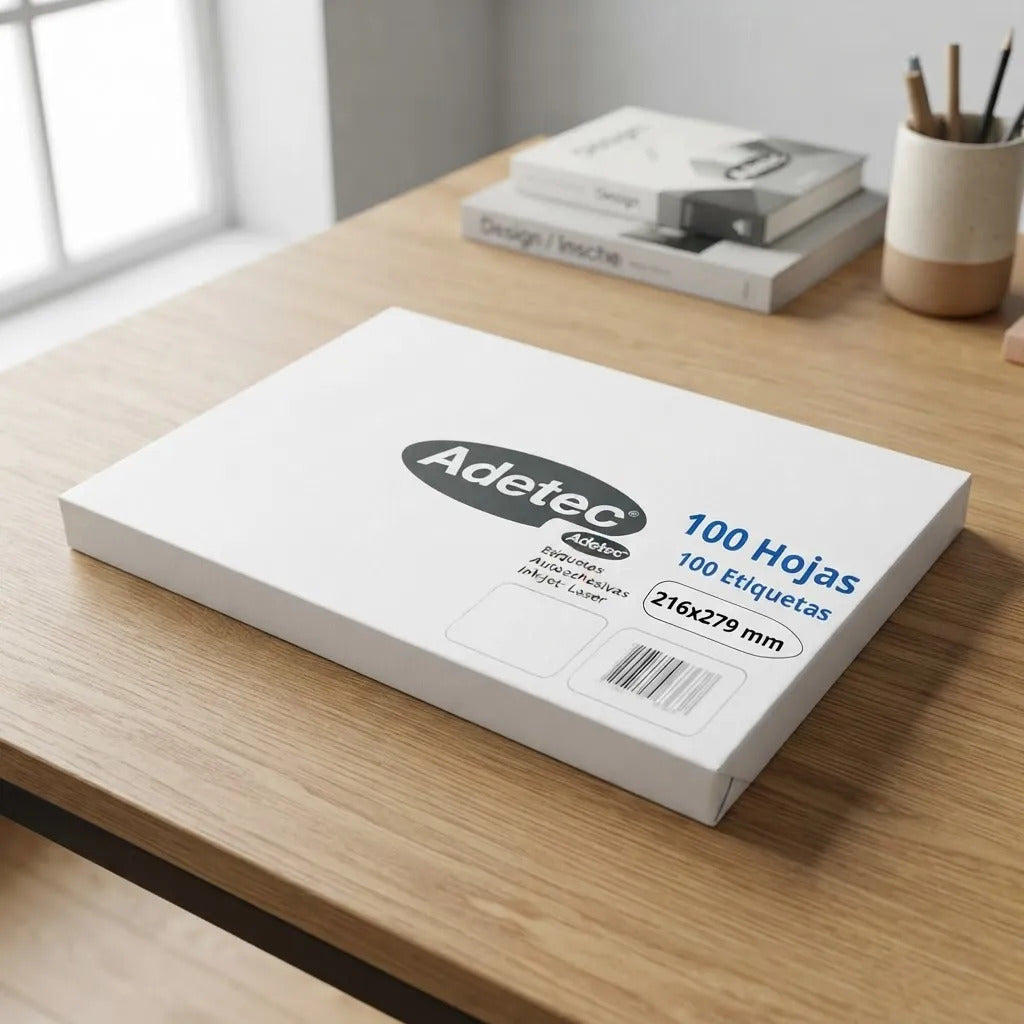 Papel Etiqueta Autoadhesiva Carta Adetec 100 Hojas