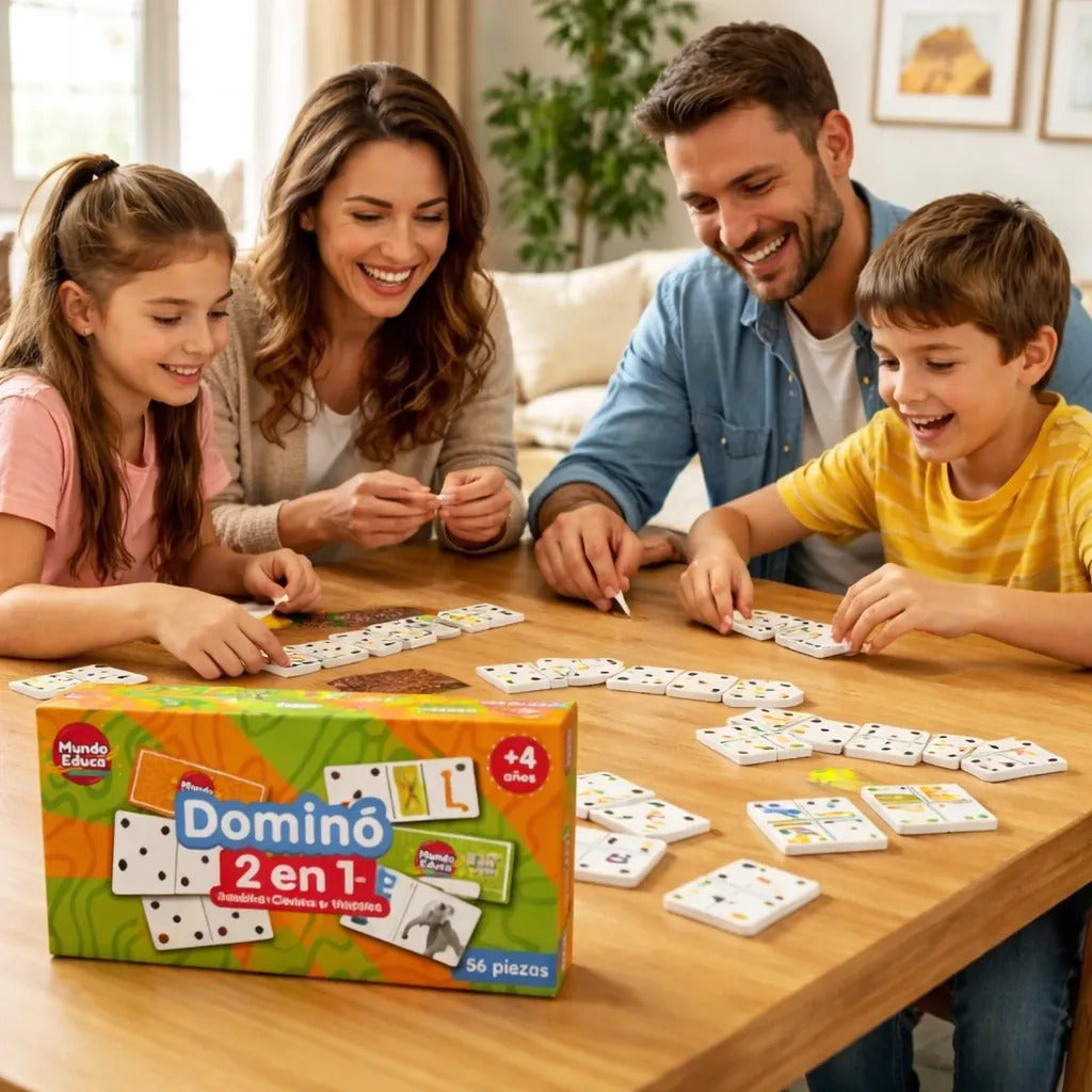 Dominó Infantil Adetec 56 Piezas 2 Temáticas