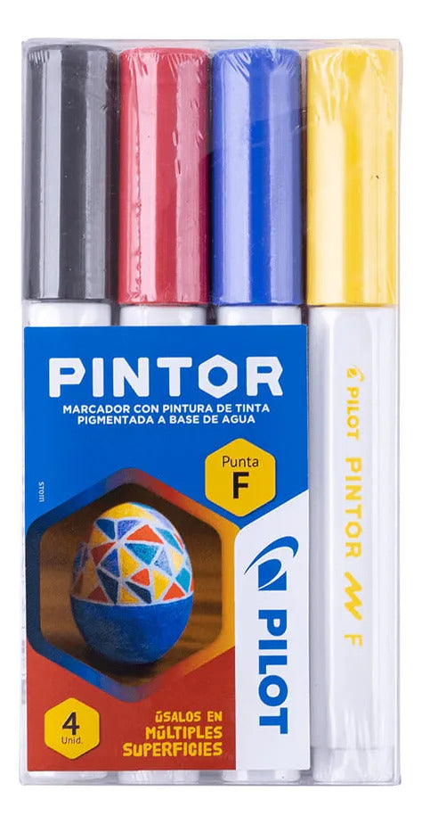 Set Pilot Pintor Multisuperficie Clásicos Punta Fina 4ud
