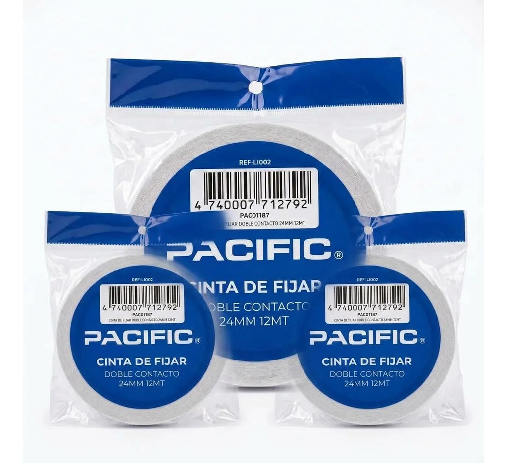 Pack 3 Cintas Montaje Doble Faz Pacific 24mm x 12m