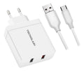 Cargador Rápido Tecnolab 30W QC 3.0 con Cable USB-C