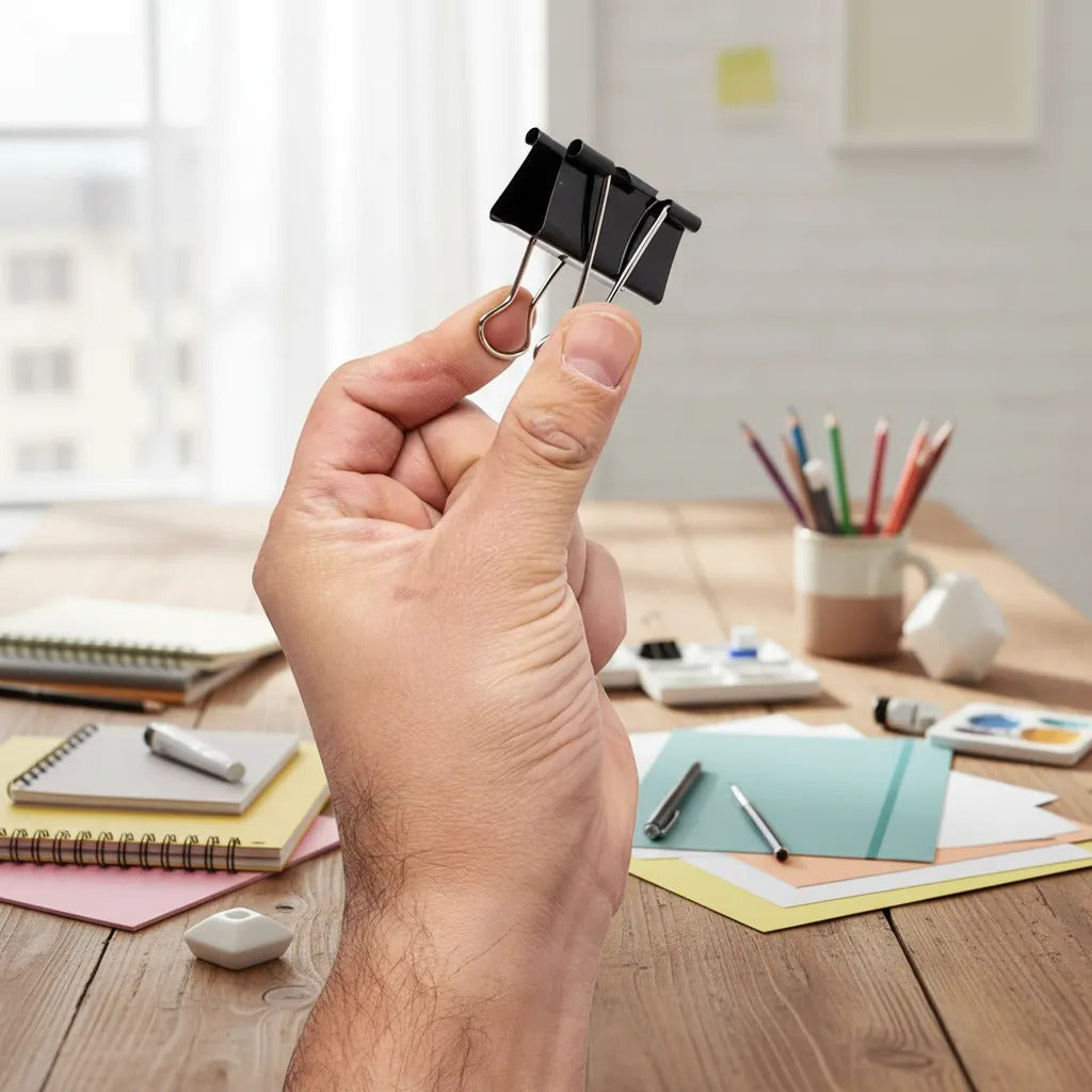 Clip Doble Negro 41mm Adix, Pack 12 Unidades