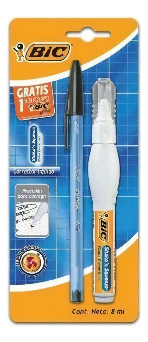 Corrector Líquido Tipo Pluma Bic Shake n' Squeeze 8 ml