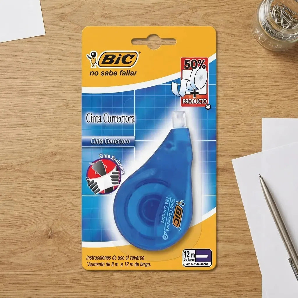 Cinta Correctora Bic Roller 4.2 mm x 12 m Blanca