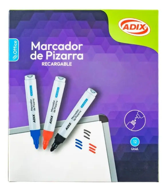 Marcador para Pizarra Adix Punta Redonda Recargable
