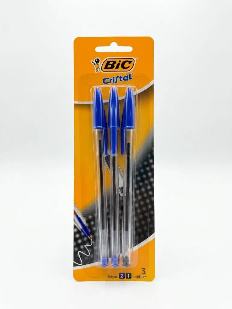 Bolígrafos Bic Cristal 1mm Pack 3 Azul y Negro