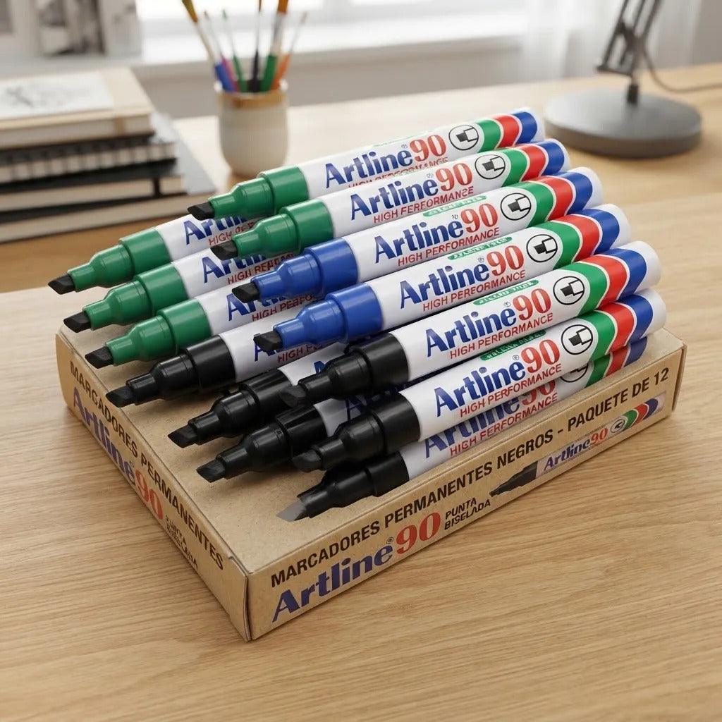 Marcador Permanente Artline 90 Negro Pack x12