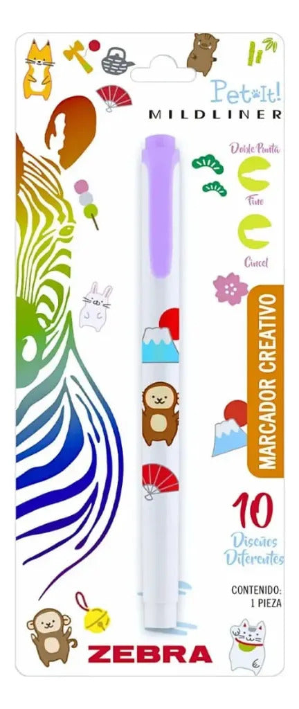 Pack 5 Marcadores Mildliner Pet It Zebra Pastel
