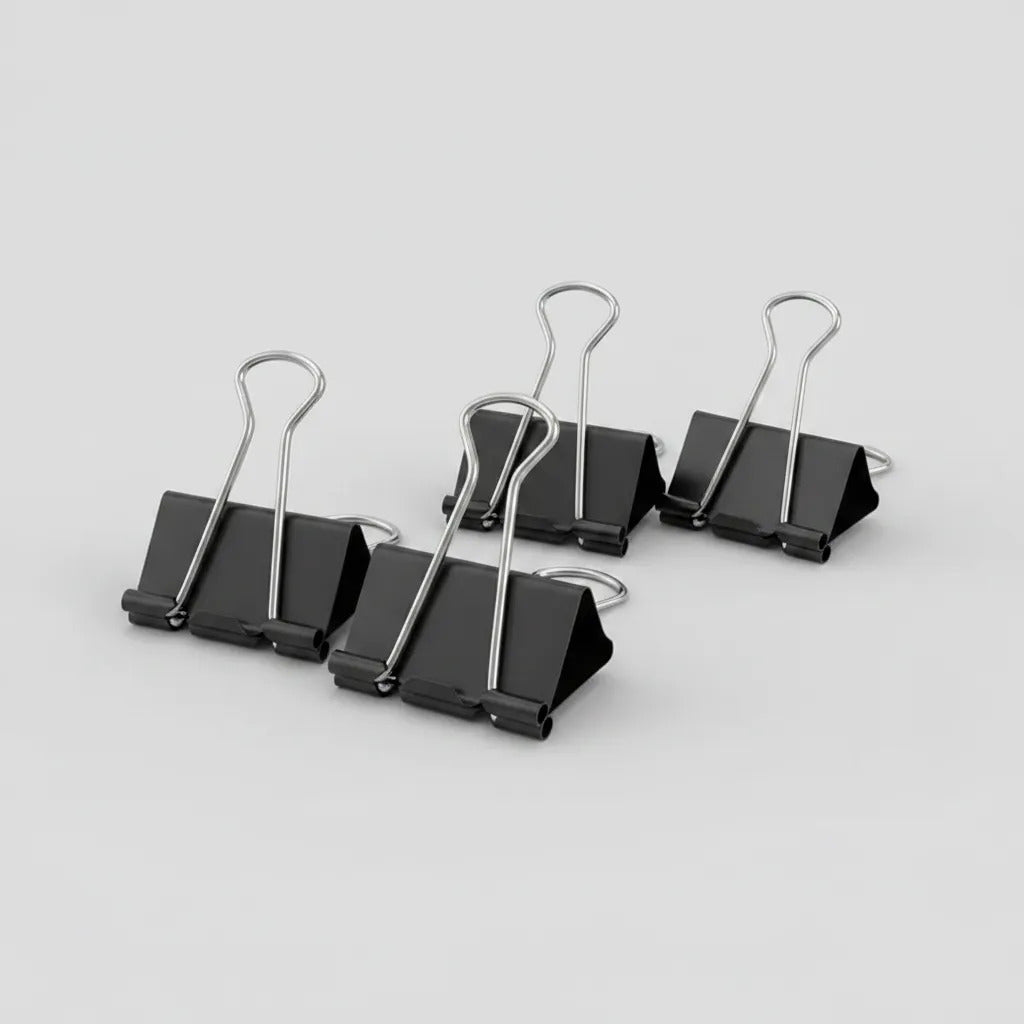 Clip Doble Negro 15mm Adix, Pack 12 Unidades