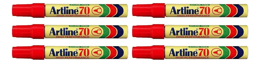 Marcador Permanente Artline 70 Rojo Pack 12u