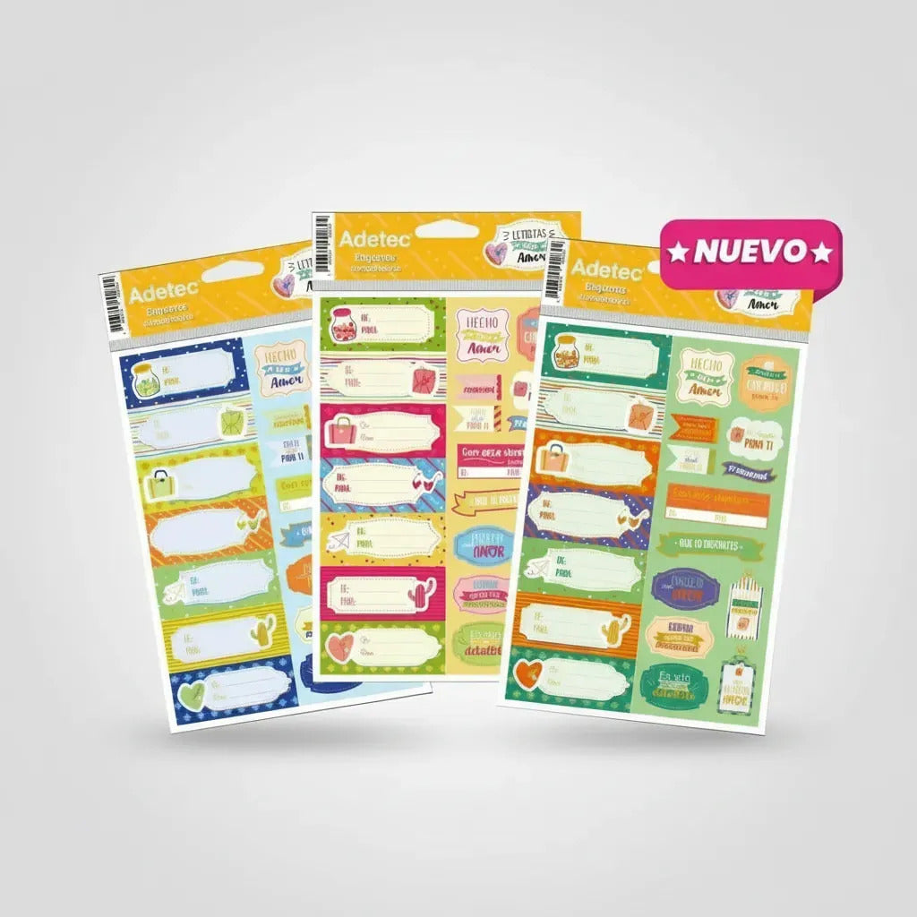 Stickers Escolares Surtidos para Rotular Útiles