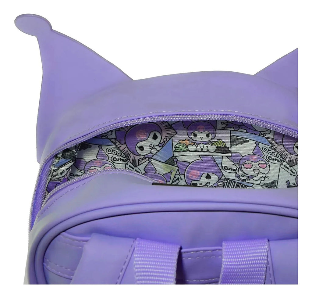 Mochila Escolar Kuromi Kawai 6.35L con Bolsillo