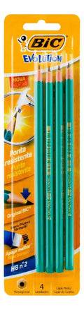 Lápiz Bic Evolution HB2 Sin Goma Pack x4
