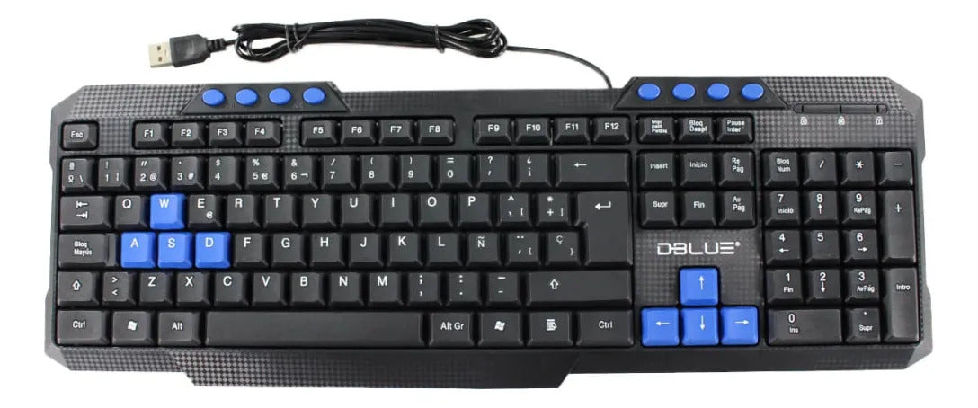 Teclado Multimedia USB DBlue Silencioso con 8 Teclas
