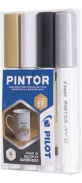 Set 4 Marcadores Pilot Pintor Acrílico Metalizado Punta Extra Fina