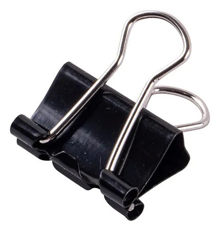 Clip Doble Negro 15mm Adix, Pack 12 Unidades