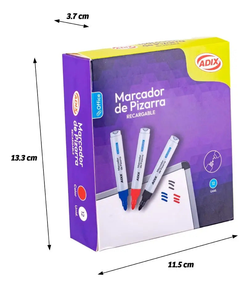 Marcador para Pizarra Adix Punta Redonda Recargable