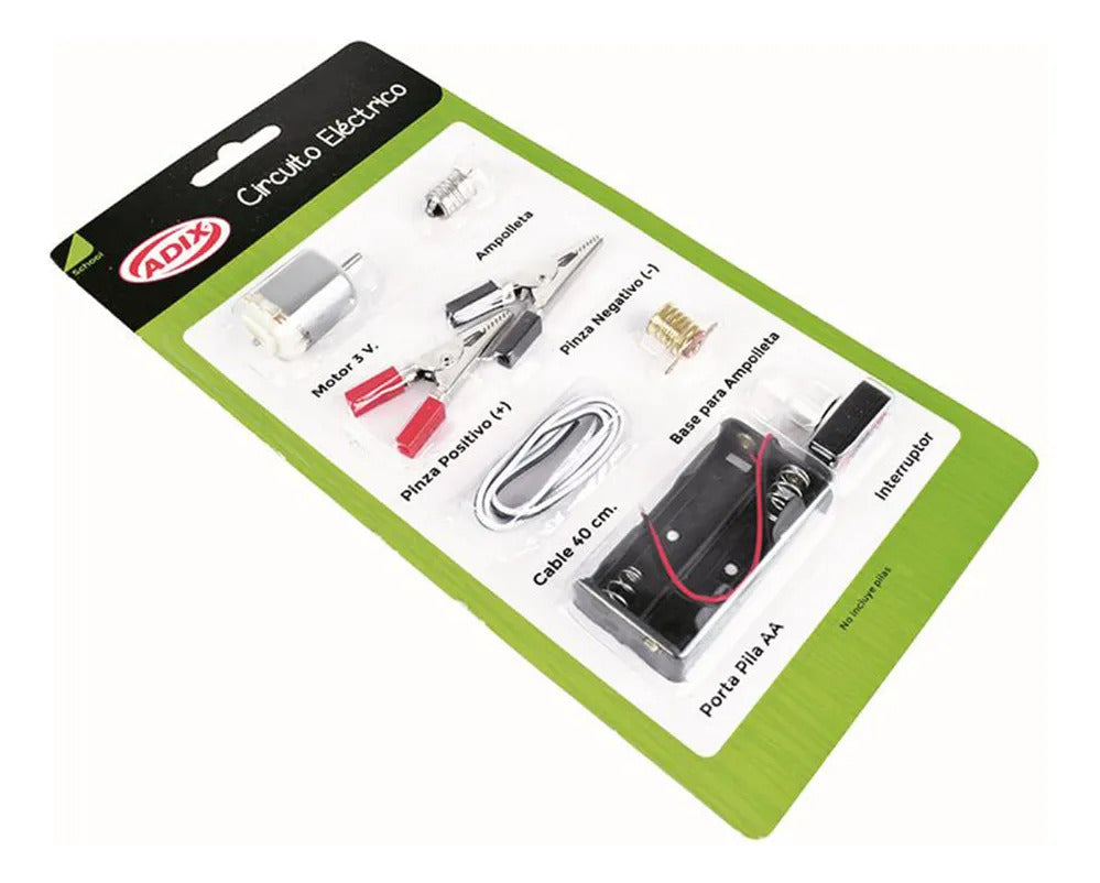 Kit Circuito Eléctrico Con Motor Didáctico Para Manualidades Escolares 8pza