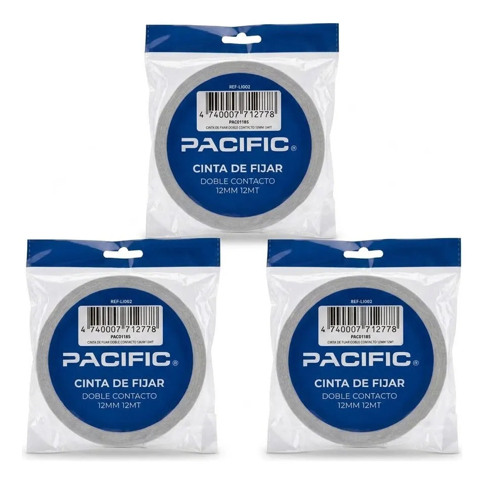 Cinta de Montaje Doble Faz Pacific 12mm x 12m
