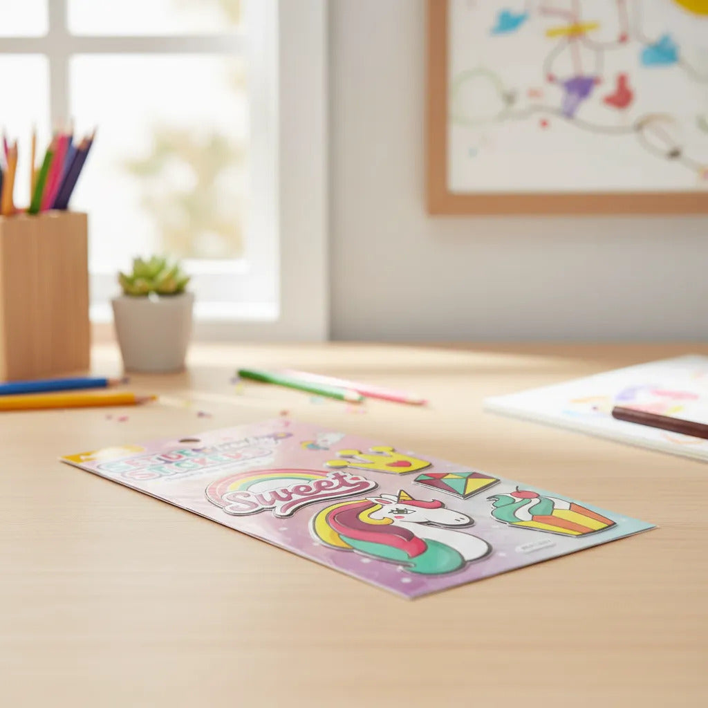 Block De Stickers Decorativos Relieve Adetec Diseño Infantil