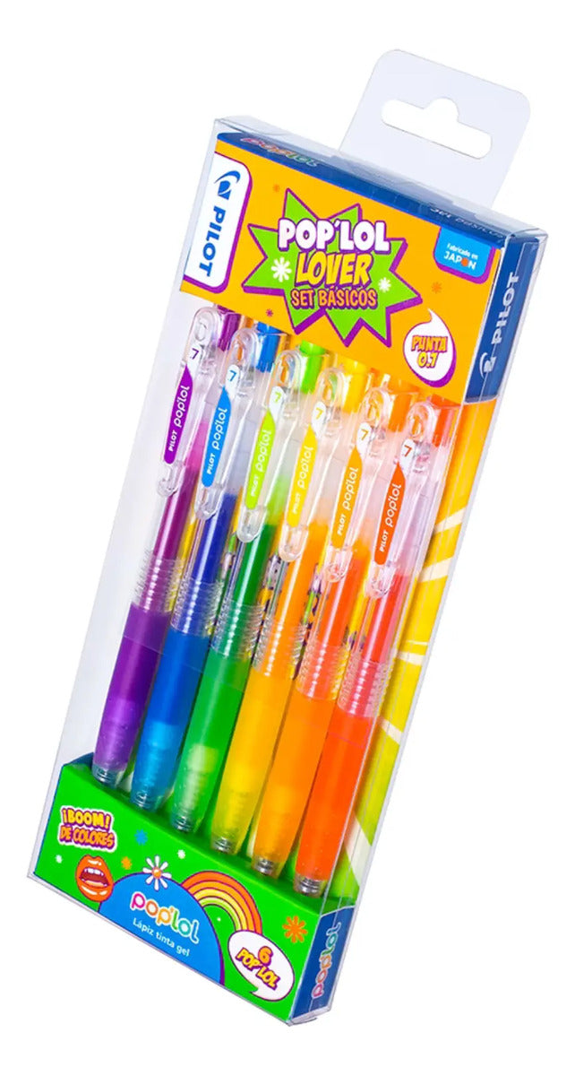 Lápices Gel Pilot Pop Lol Colores Básicos 6u