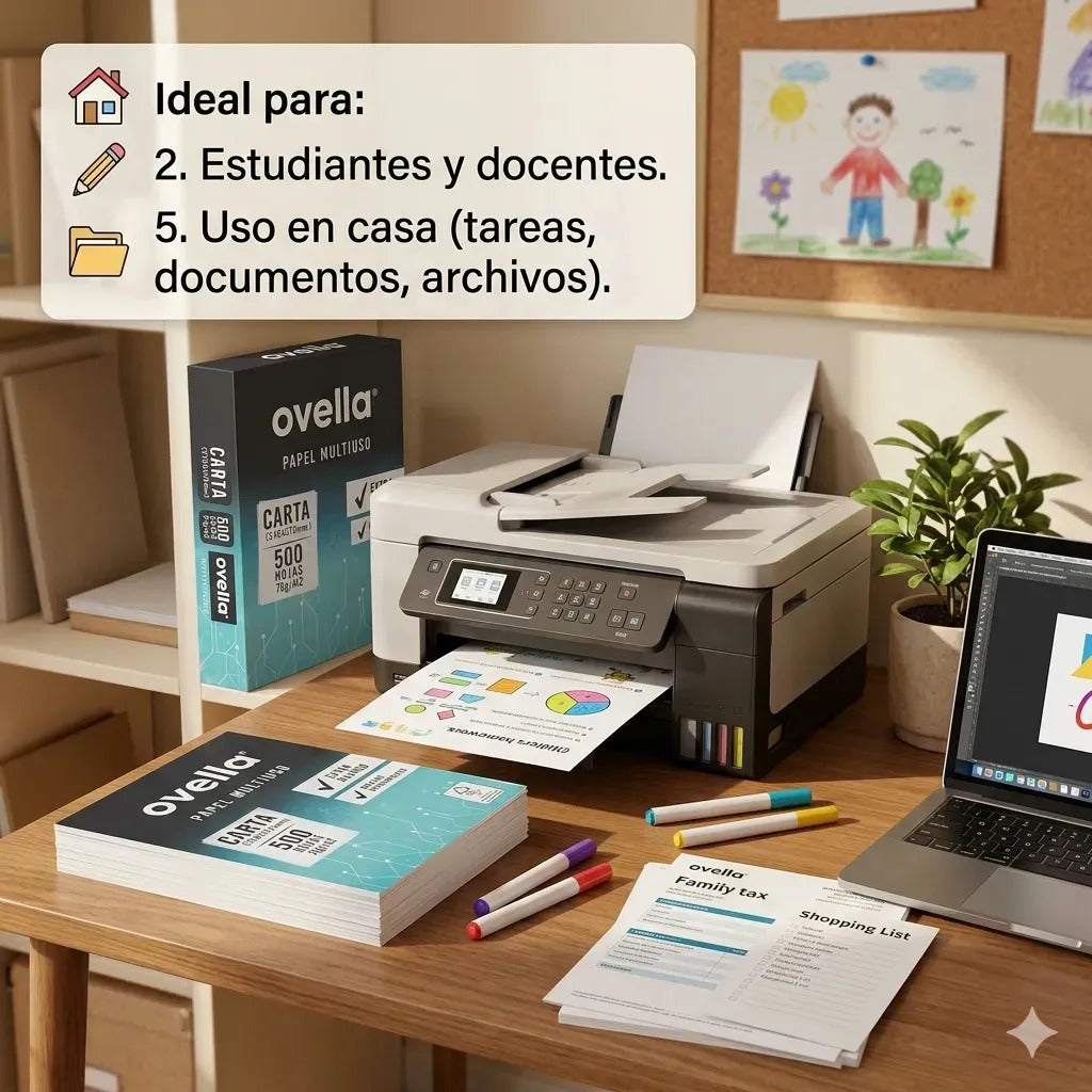 Pack 5 Resmas Papel Carta Ovella 75g Alta Blancura