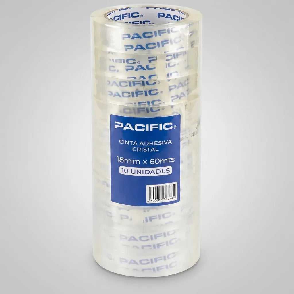 Cinta Adhesiva Cristal Pacific 18mm x 60m