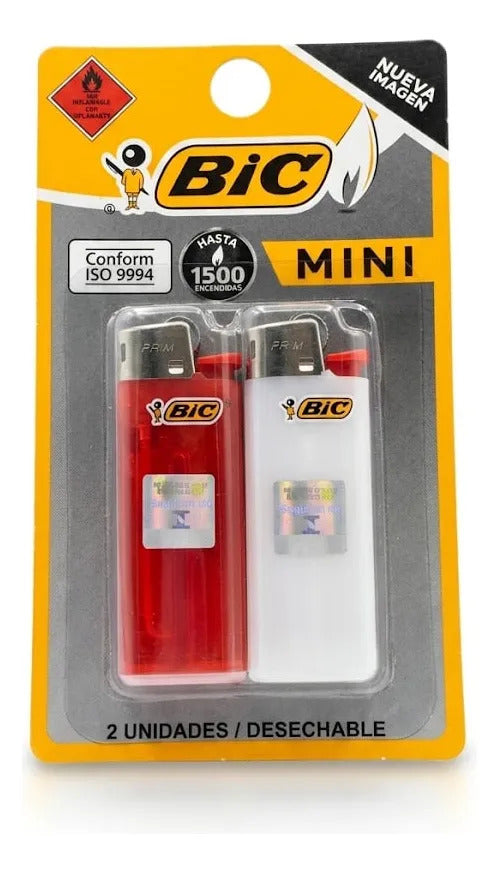 Encendedores Bic Mini J5 +1500 Encendidos Pack x2