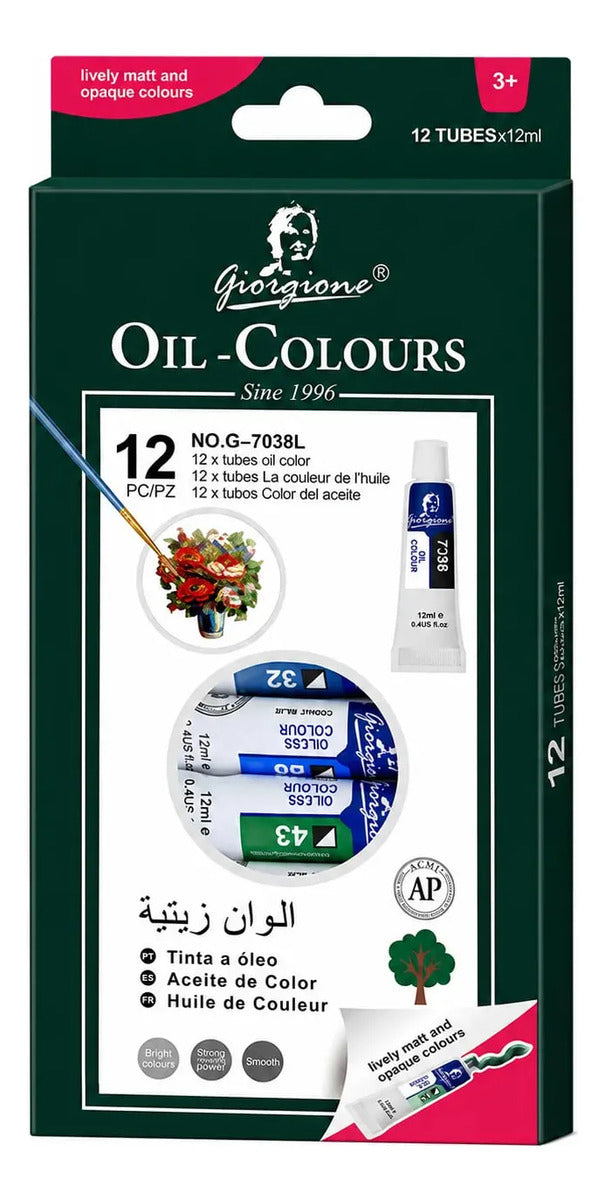 Pintura al Óleo Giorgione 12 Colores Tubos 12ml