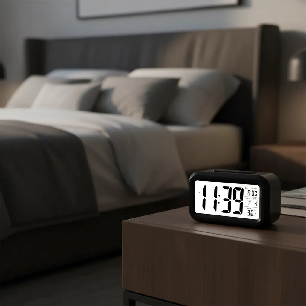 Reloj Despertador Digital Inteligente con Sensor de Luz