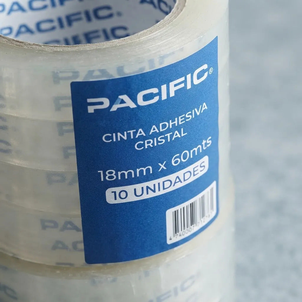 Cinta Adhesiva Cristal Pacific 18mm x 60m