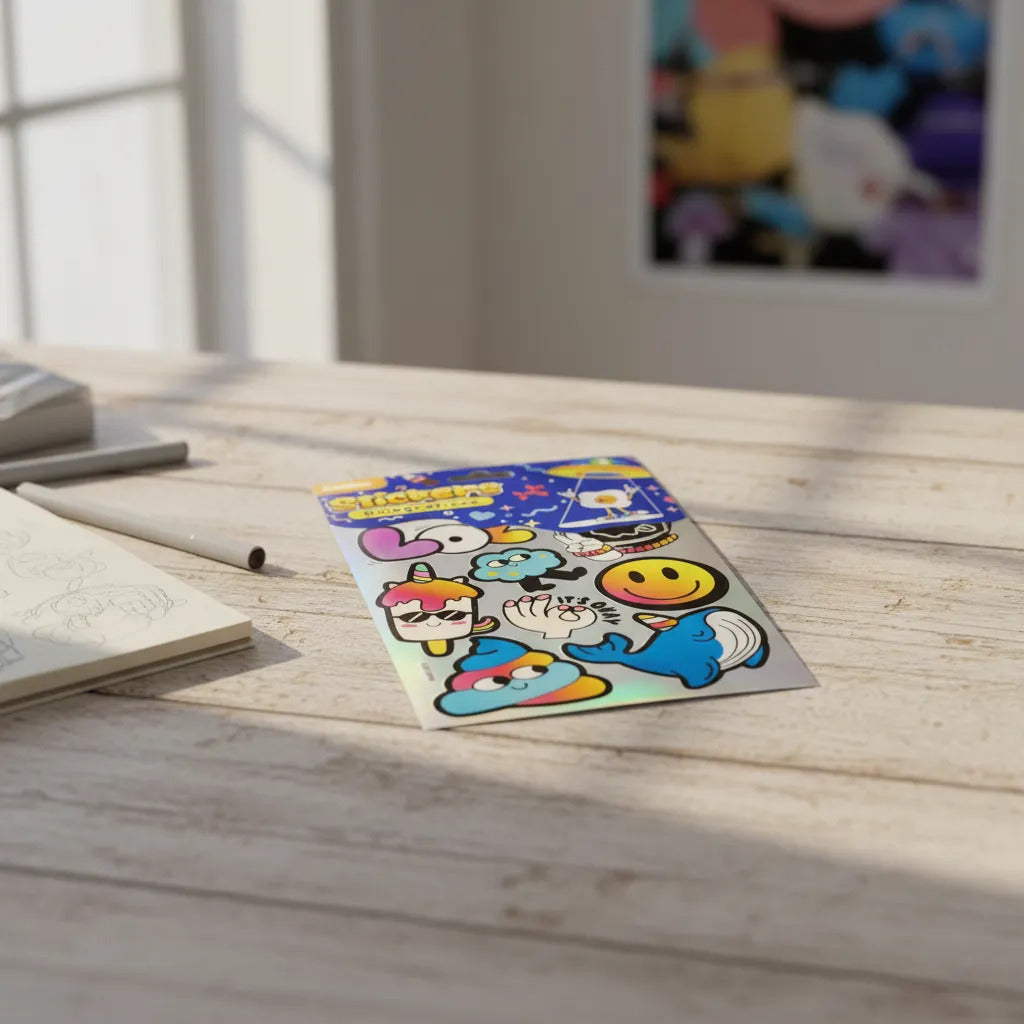 Block De Stickers Decorativos Holograficos - Juvenil Surtido
