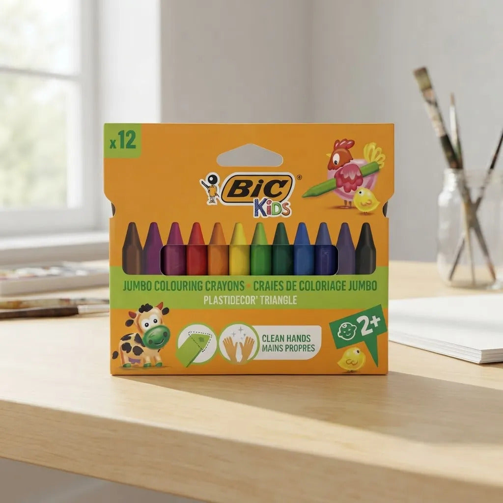 Crayones de Cera Bic Jumbo x12 Escolares