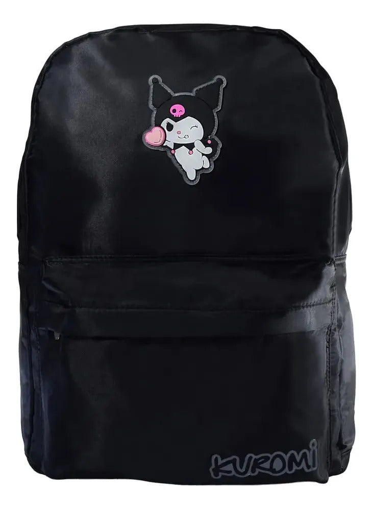 Mochila Kuromi Juvenil Negra con Bolsillo