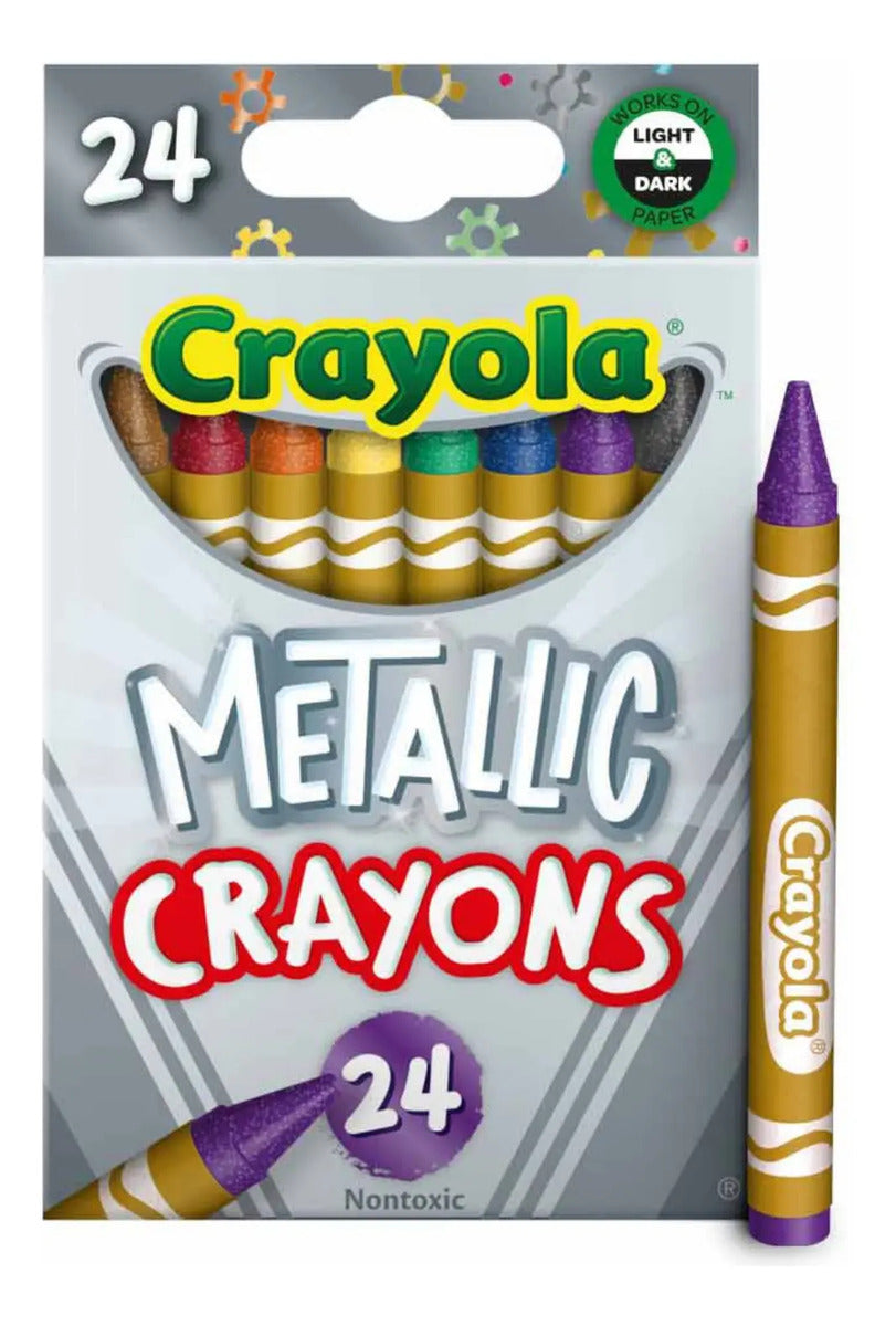 Crayones de Cera Metálicos Crayola Caja 24 Unidades